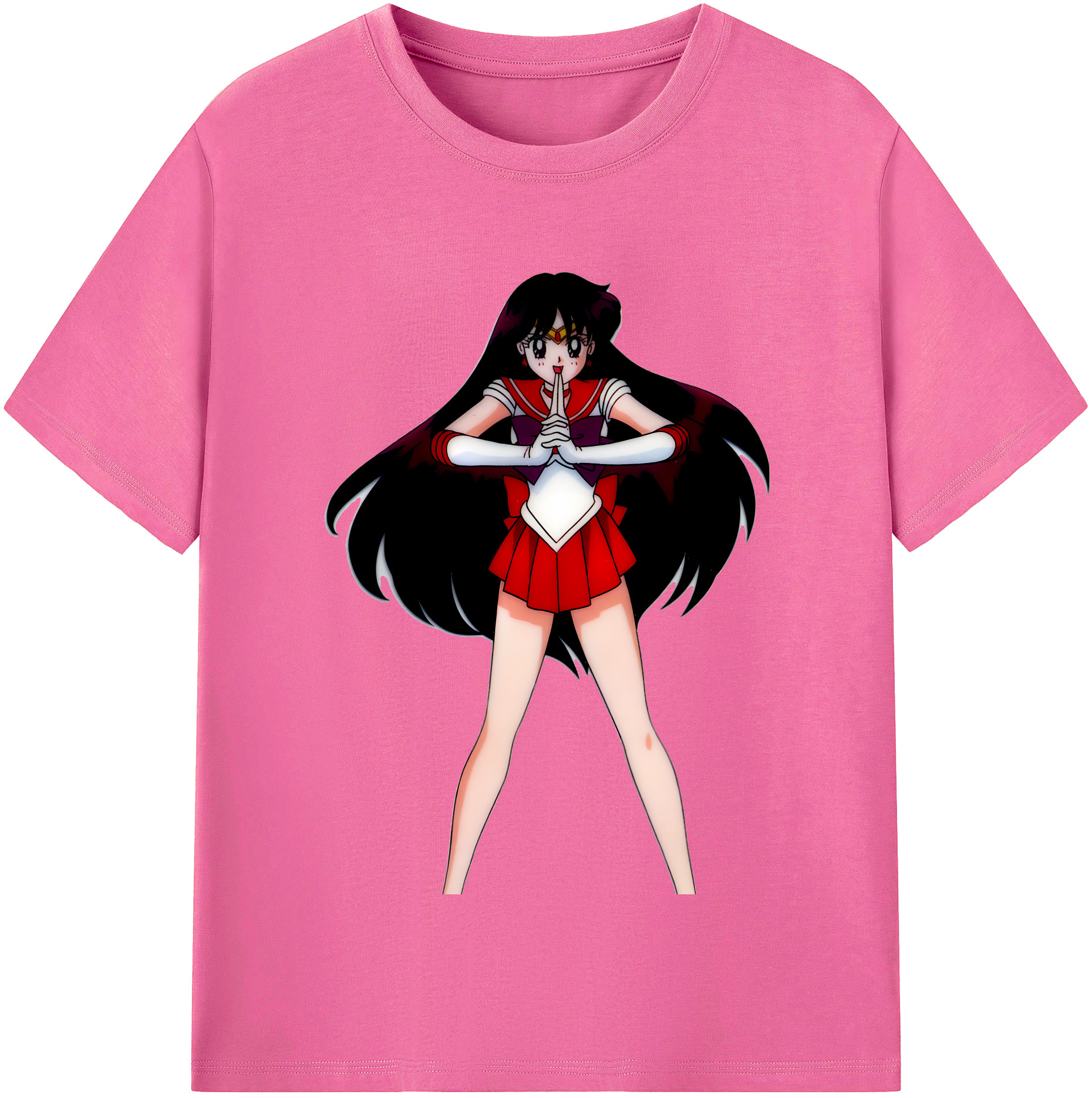 （画像用） 美少女戦士セーラームーン 火野レイ ひの レイ Sailor Moon Hino Rei （セーラーマーズ,Sailor Mars） レディースカジュアルプリントTシャツ（綿100％）